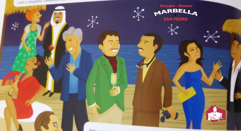Cartoon of Marbella party scene
