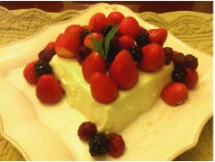 Light and refreshing dessert - decorated with red berries