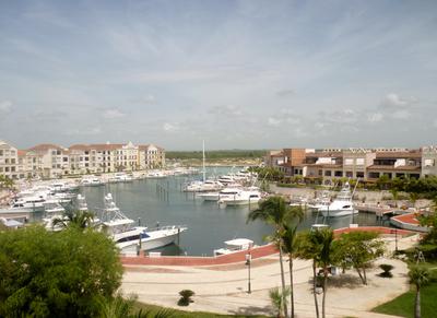 Yacht marina with restaurants, night club and water sports