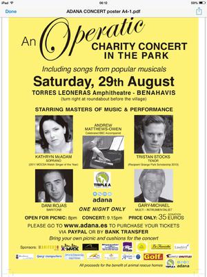 Charity Picnic & Opera in Benhavis for Animal Shelters - August 29, 2015