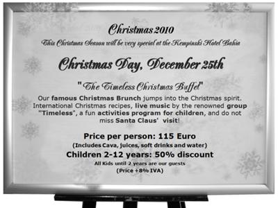 Christmas Day Program at the Kempinski Hotel Bahía