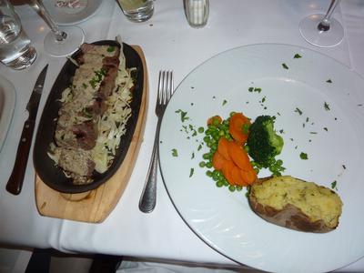 My Sirloin and raw onions!