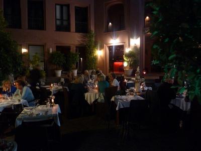 Prado Halcones at night