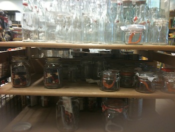 Glass jars at Casa store in San Pedro