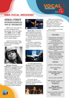 International Vocal and Beatboxing Workshop Weekend