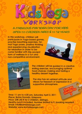 Kids yoga workshop in Estepona
