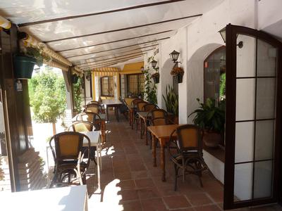 the shady terrace at Lucia's