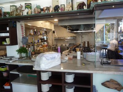 the kitchen open to view