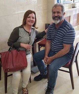Mel Gibson making friends in Spain