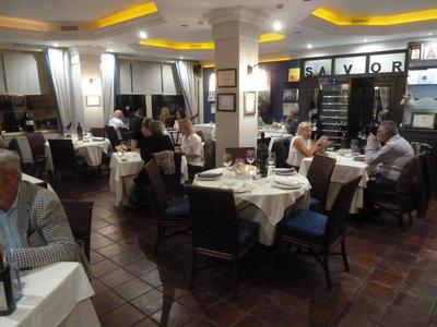 the nicely appointed dining room at Savor