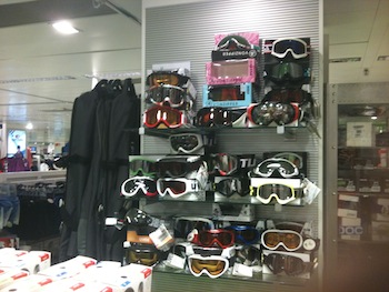 Ski goggles at El Corte Inglés Marbella