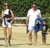 Hugh Grant and family stroll the boardwalk